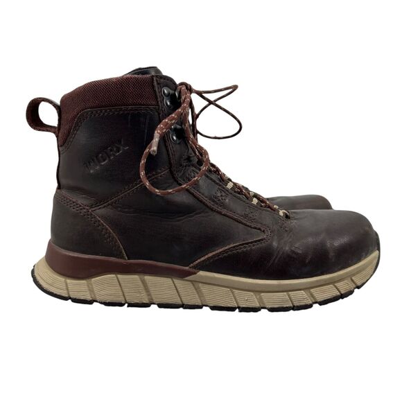 Red Wing Womens 7 Boots Brown Leather Worx Lithium 6 Steel Toe Slip Resistant - Picture 1 of 14